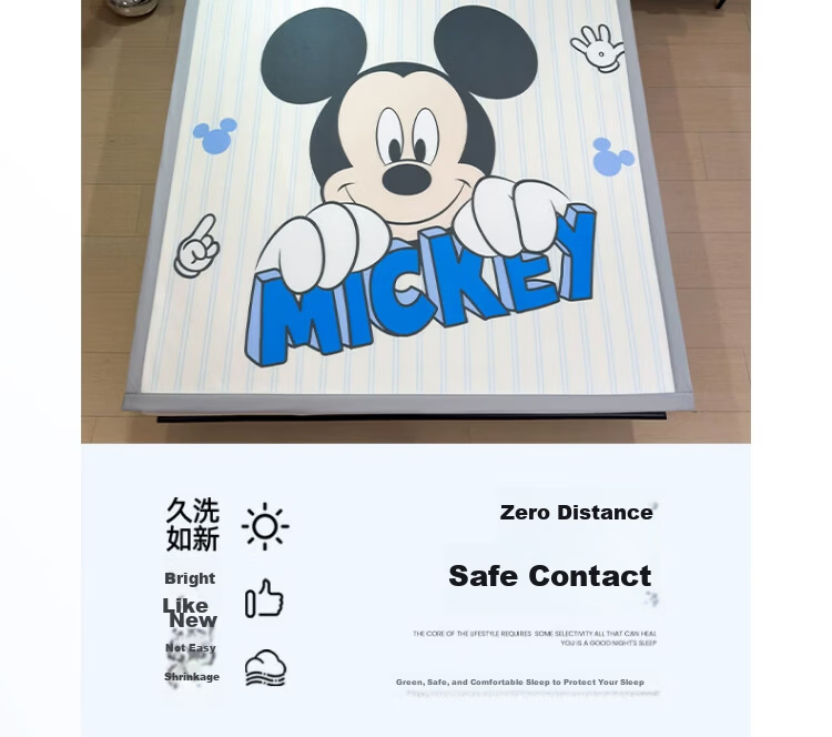Disney Summer Ice Silk Cooling Mat Cartoon Mickey Air Conditioning Soft Mat 180x200cm Home Machine Washable Cooling Air Conditioner Pad 25