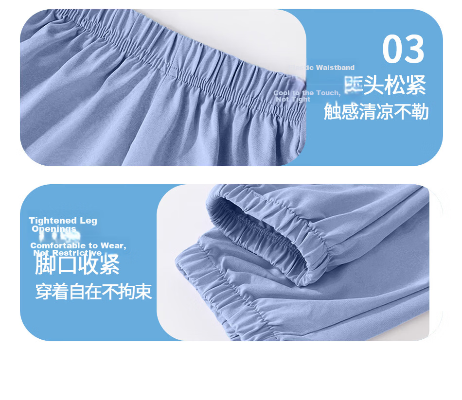 Disney Kids Set Boys and Girls Cotton Short Sleeve Ice Silk Mosquito-Proof Pants Camping Indigo T-Shirt + Classic Mickey Gray Pants Size 140 18
