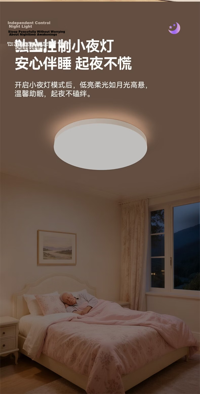NVC Ceiling Light Living Room Main Light Bedroom Fixture Offline Voice Control Full Spectrum 2026 New Model with Installation Langyu 10