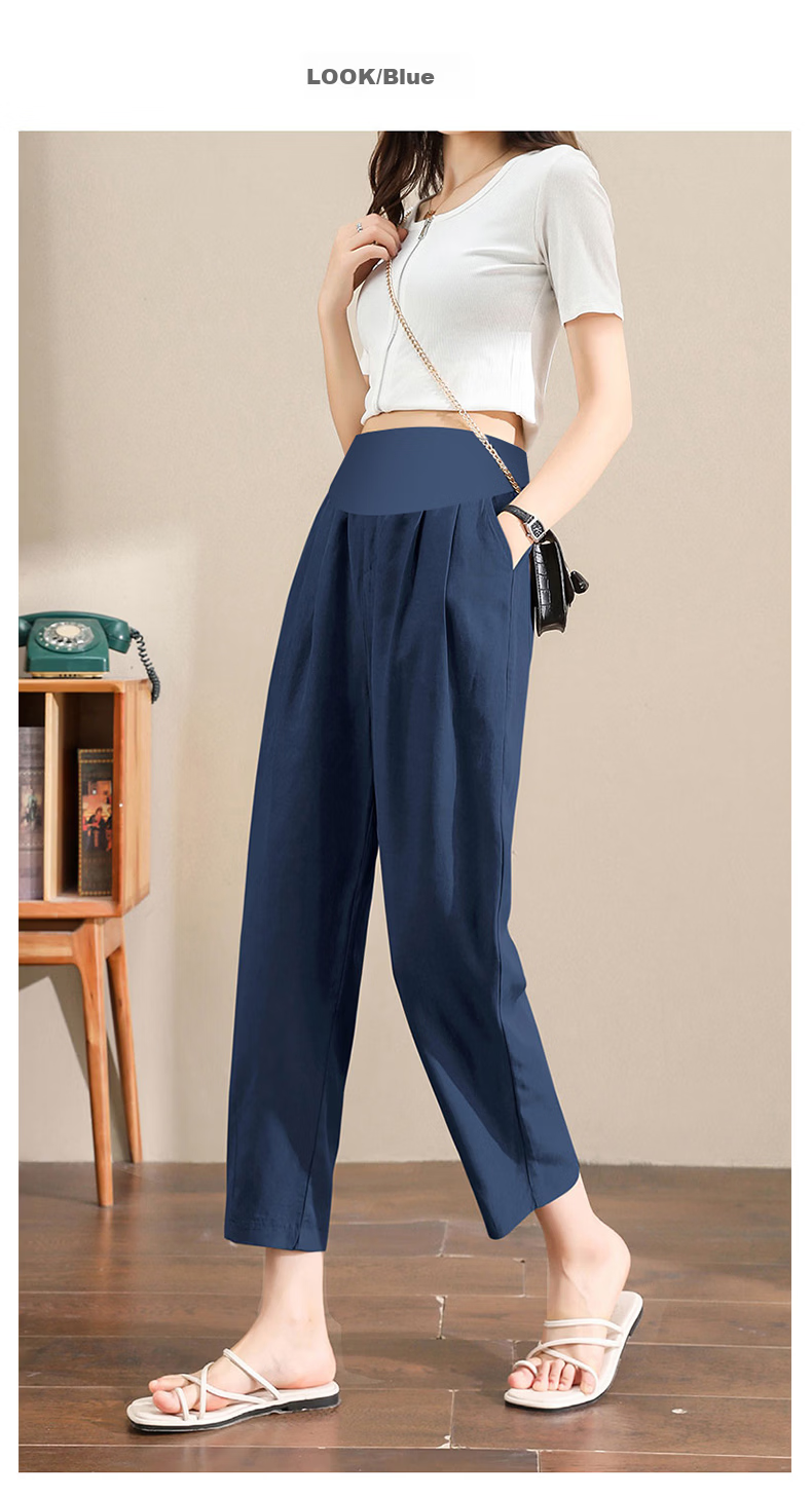 JOYNCLEON Maternity Pants Spring and Autumn Wear Imitation Cotton Linen Thin Maternity Trousers Khaki L jyk19882 11