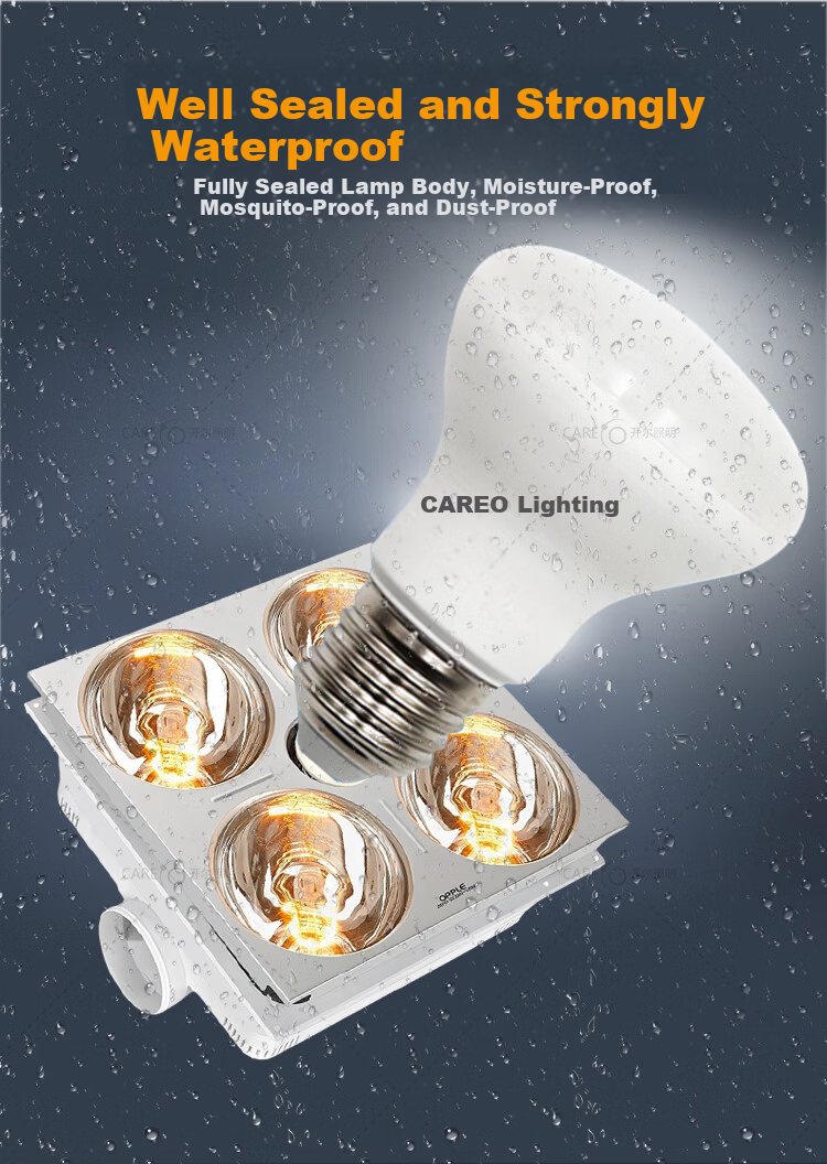 CARE LED Bulb E27 Screw Base Medium Light Bulb for Bathroom Heater Light Source 8W Cool White 1 Pack 2