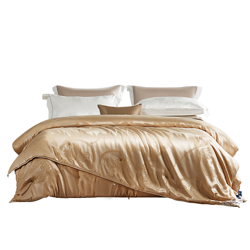 Fuanna 100% Pure Gold Mulberry Silk Quilt Wedding Double-Layer Quilt Set Approx. 8.8 Jin 203*229cm
