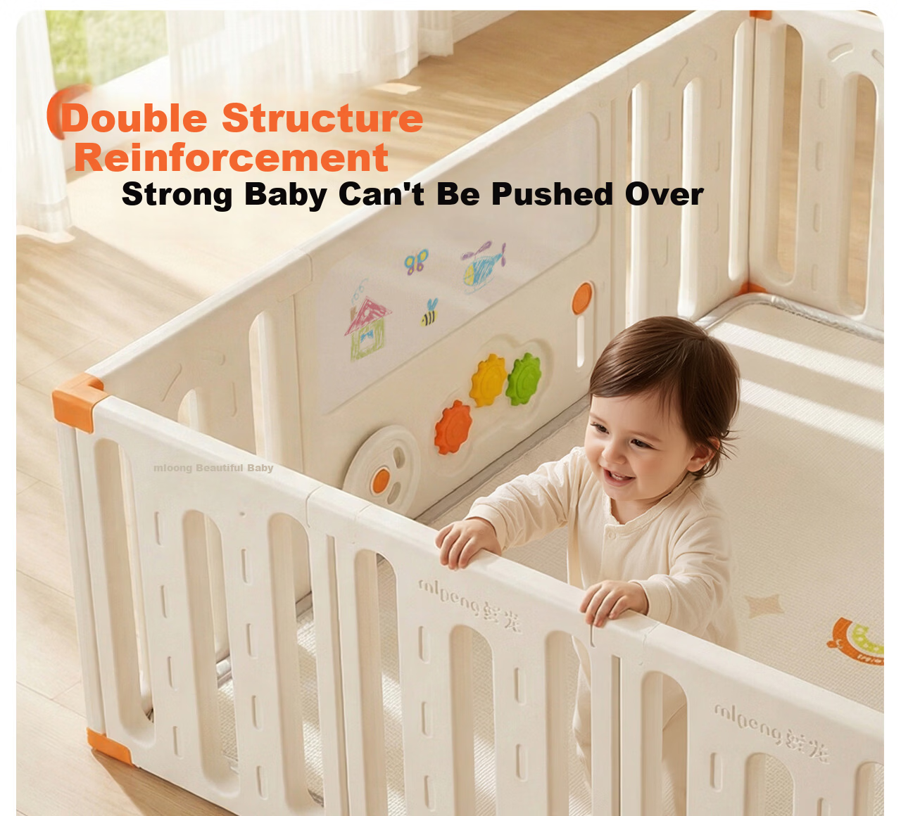 Manlong Dream Car Fence Baby Safety Gate Home Living Room Crawling Mat Floor Walker Guardrail 10+2 9