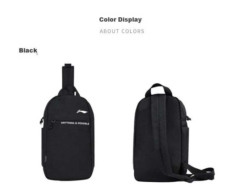 LI-NING Crossbody Chest Bag Men's Running Shoulder Bag Women's Travel Large Capacity Casual Portable Small Bag Gift for Men 19