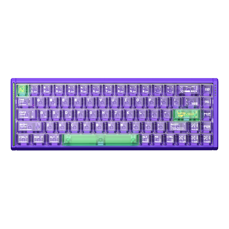 AULA F68RX Magnetic Shaft Keyboard Gaming Custom Mechanical Wired 68-Key Layout FPS Dual Drive F68RX Aurora Purple Ice Sound Axis [Soft and Quiet]