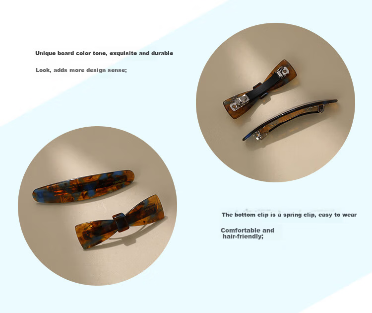 CHIMERA 2-Piece Half Ponytail Clip for Thin Hair Simple Back of Head Barrette Spring Clip Women's Birthday Gift 3