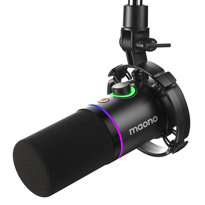 Maono Dynamic Microphone PD200X Wired Condenser Microphone with Built-in Sound Card for Home Computer Live Streaming Gaming Podcast Video Conference Smartphone