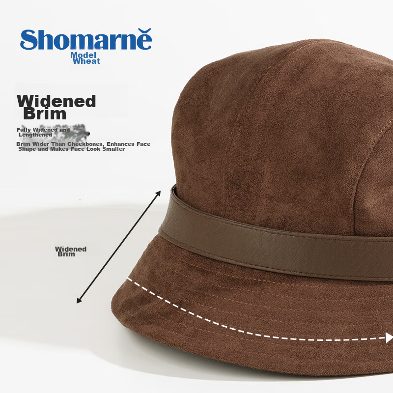 Corduroy Fisherman Hat with Belt Deepening Face Slimming Maillard Color Autumn Winter New Windproof Coffee One Size 2