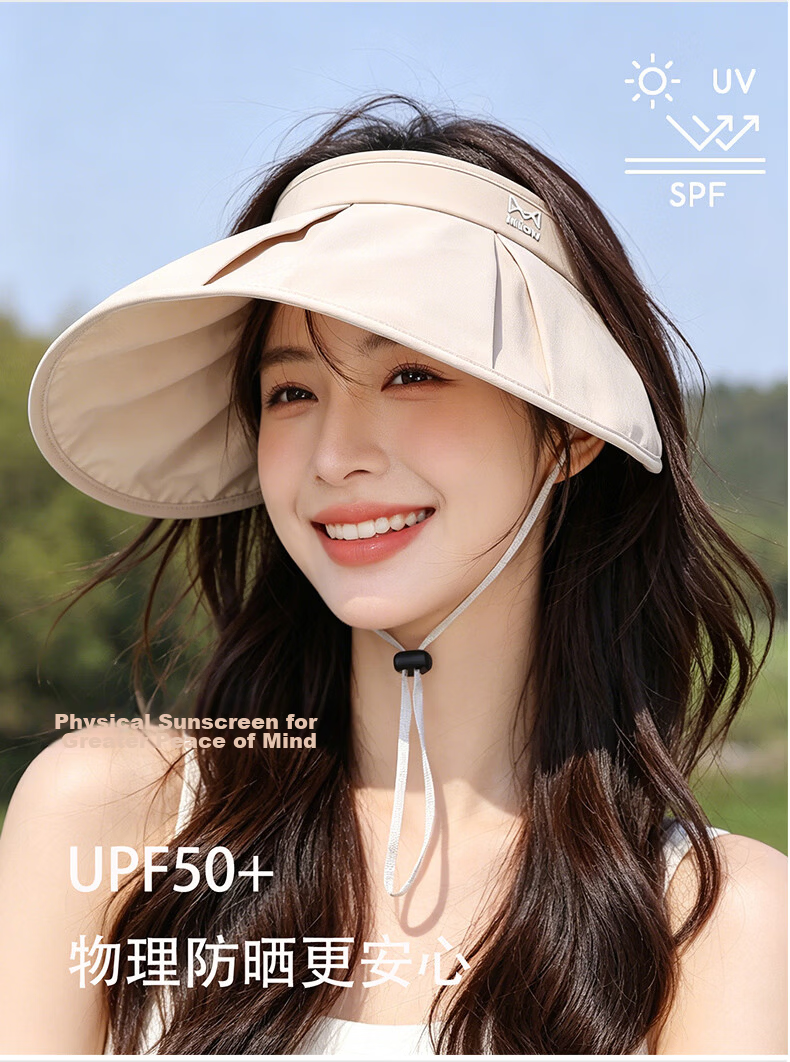 Miiow Women's Summer UV Protection Wide Brim Sun Hat Foldable Face-Covering Sunshade Cap 5