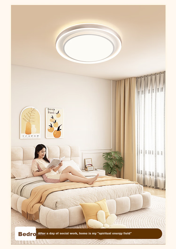 NVC Living Room Main Light Full Spectrum Eye Protection Ceiling Lamp High Brightness Smart LED Lighting for Living Room Baby-Friendly Zero Glare 16