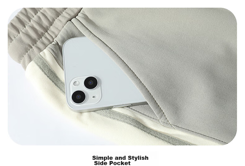 PLAYBOY Men's Casual Loose Outdoor Sports Running Two-Piece Set, Stand-Up Collar Long-Sleeve Menswear, Apricot Color, XL 28