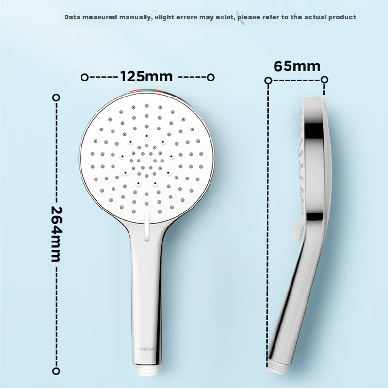 ARROW Bathroom Shower Head Pressure-Boosting Water-Saving Red Dot Award Back Spray Handheld AE58125CP