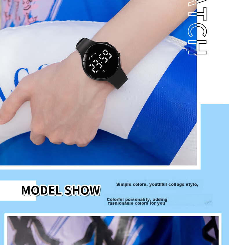 Koshi Student Watch Children's Girls Junior High Sports Multifunction Silent Vibration Alarm Electronic Watch Boys 16