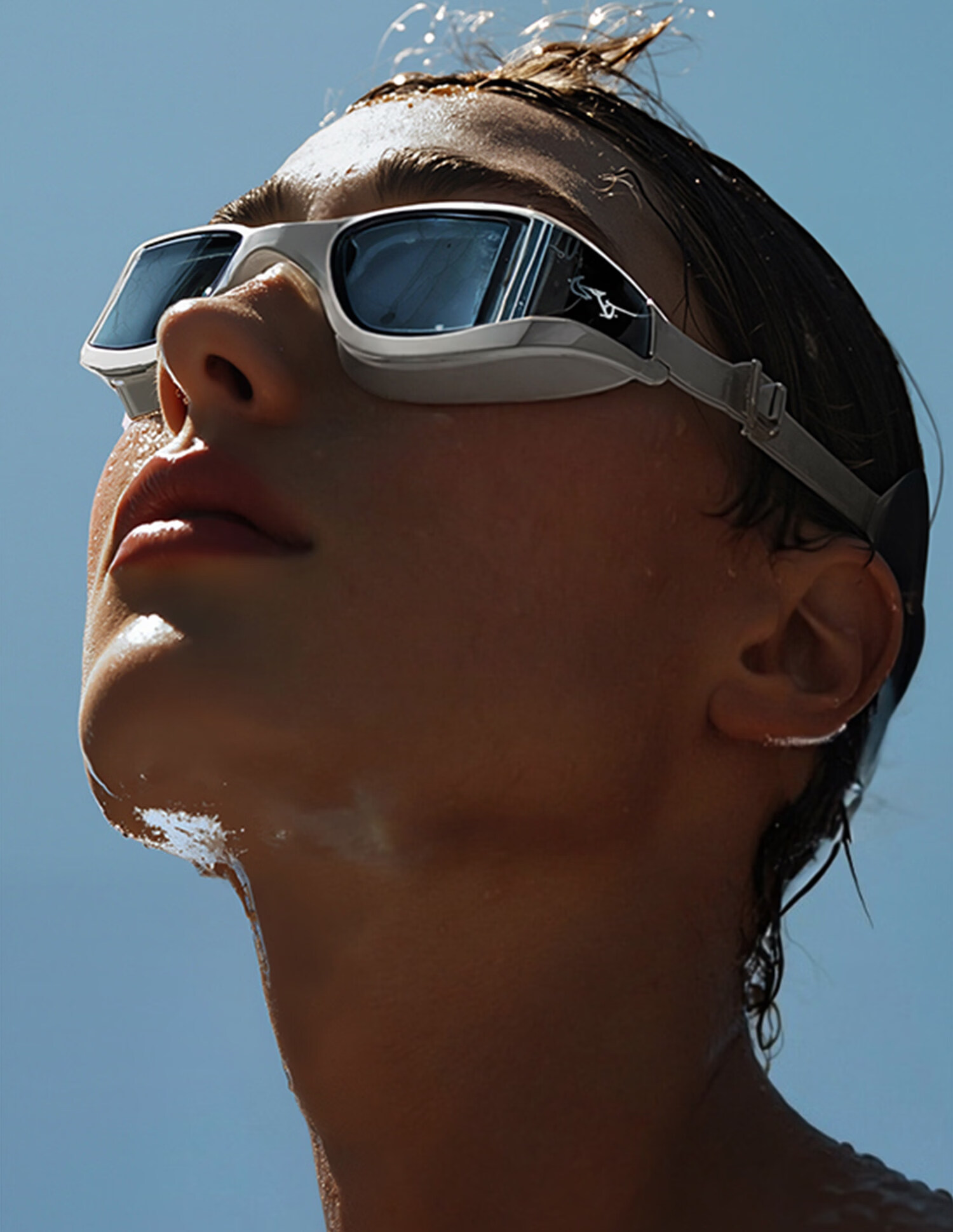 MIZUNO Swimming Goggles for Men And Women, Adult Large Frame Swim Glasses, Myopia Swimming Cap Set, Waterproof Anti-Fog Swimming Equipment B60 White 600 21