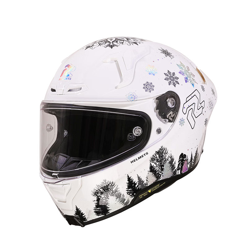 RR F01DOT/ECE Motorcycle Helmet Unisex Four Seasons Full Face Racing Helmet Snowflake 2XL