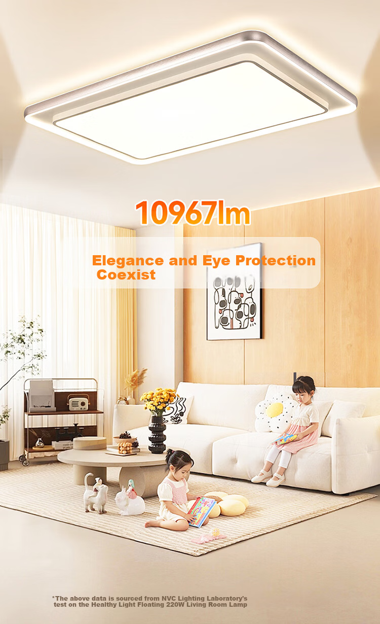 NVC Living Room Main Light Full Spectrum Eye Protection Ceiling Lamp High Brightness Smart LED Lighting for Living Room Baby-Friendly Zero Glare 8