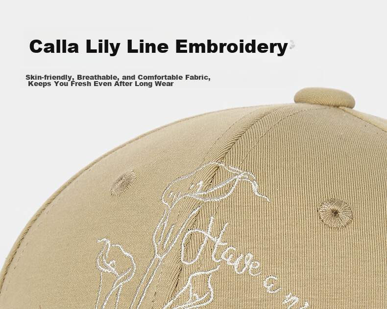 CACUSS Women's Embroidered Baseball Cap Spring Summer Breathable Hard Top Duckbill Hat Face Slimming Sun Hat Milk Tea Brown 5