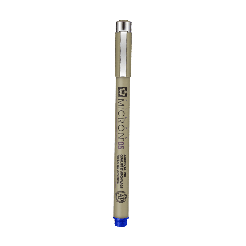 SAKURA Colored Needle-Tip Pen, Line Drawing Pen, No. 5 0.45mm (Blue), Imported from Japan, Signature Pen, Drawing Pen, Student And Children's Art Supplies for Outlining And Hand-Drawn Desig