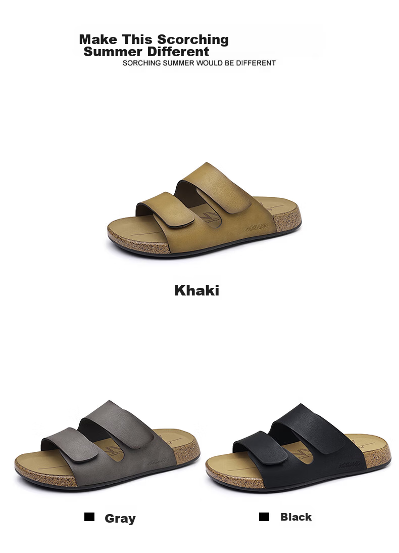Aokang Summer Men's Casual Beach Sandals Khaki Size 44 13