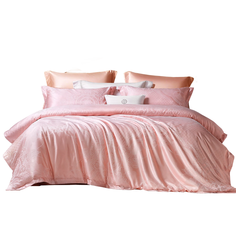 FUANNA High-End Jacquard Four-Piece Set, Luxurious Romantic Princess Style Bridal Bedding Set for Wedding Night, Bedding for 1.5m Bed