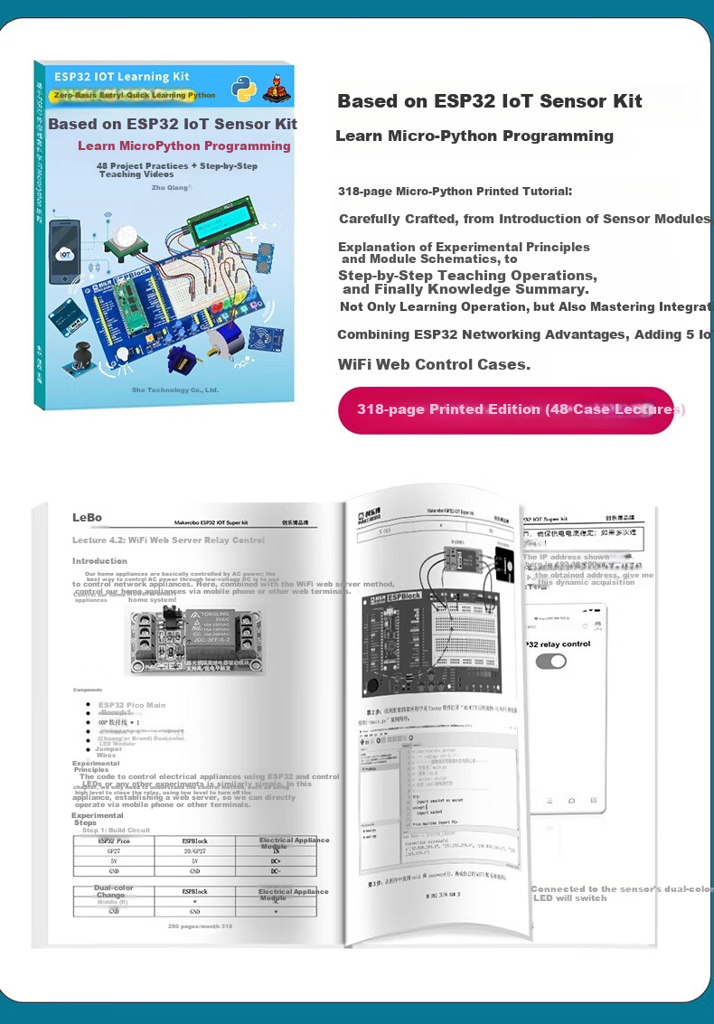 LOBOROBOT ESP32 Development Board IoT Remote Control Misqi Programming Scratch ESP32 Mainboard Kit 6