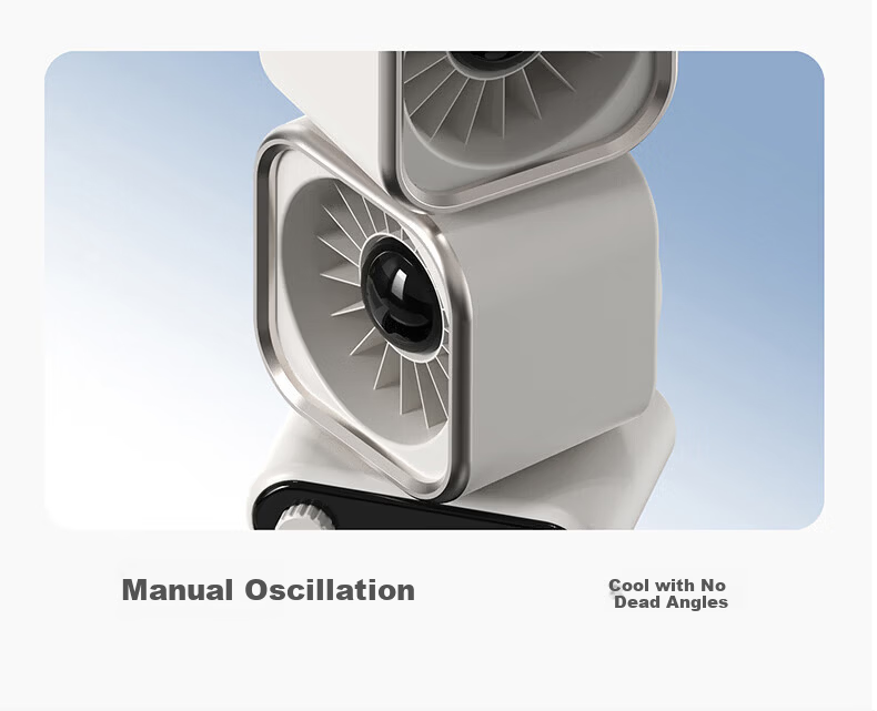 Stek [100-Speed Dual-Core] Desktop Fan Cooling 360° Oscillation Silent USB Rechargeable Portable for Dormitory Office Bedside Outdoor Camping 10