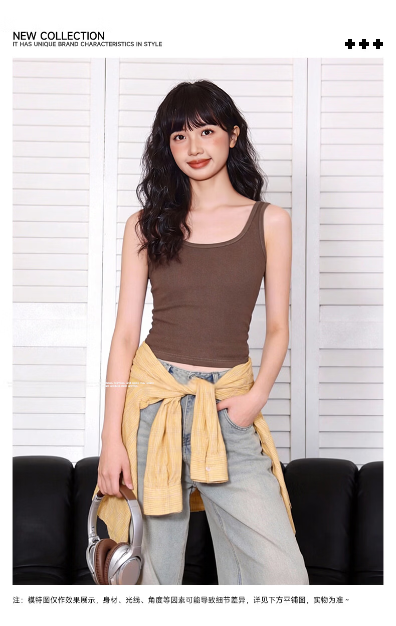 TonLion Women's Square Neck Slim Fit High Elasticity Sexy Camisole Vest Top Slimming Layering Shirt 5