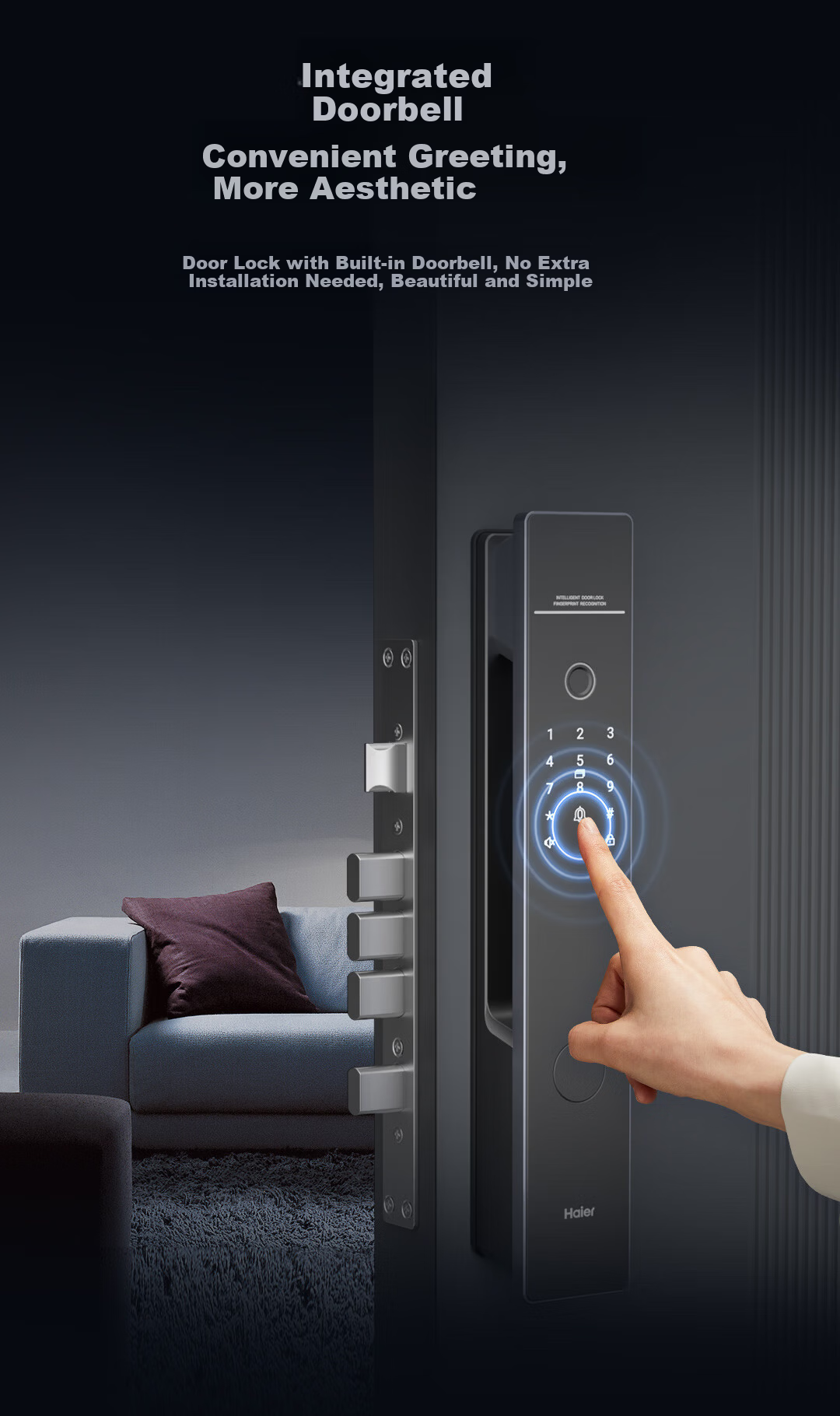 Haier Smart Door Lock P30lite Fully Automatic Fingerprint Password Lock Home Entrance Anti-theft Electronic Lock C-Level Lock 11