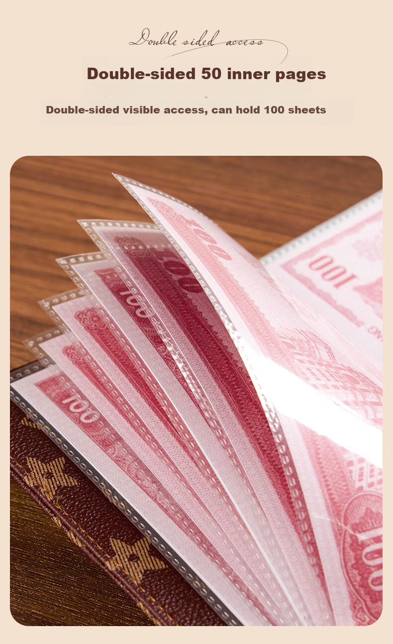 Weimei Cash Savings Book New Password Lock Large Capacity Children's Home Finance Waterproof Cash and Banknote Storage Protective Cover Money Organizer Regular Deposit Storage Book 6