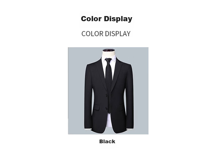 TUCANO Men's Business Casual Slim Fit Suit Professional Interview Formal Groom Wedding Tuxedo Best Man Outfit Black 3XL 10