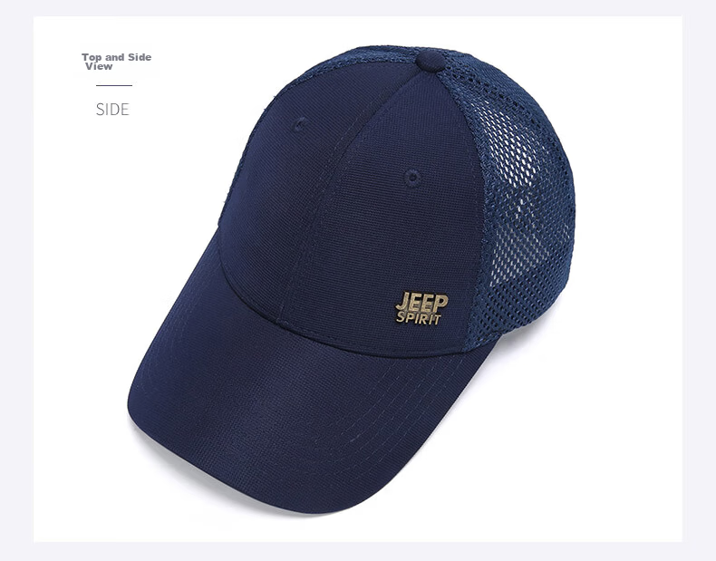 JEEP Men's Korean Style Trendy Baseball Cap Fashion Classic Duckbill Hat Casual Outdoor Sports Brand Cap A0383 Black 12