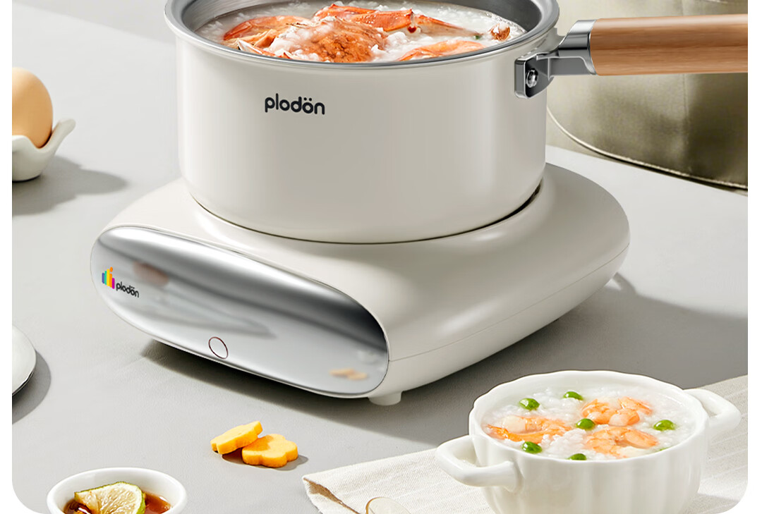 PLODON Electric Steamer and Cooker Baby Food Maker Non-Stick Detachable Small Milk Pot 16