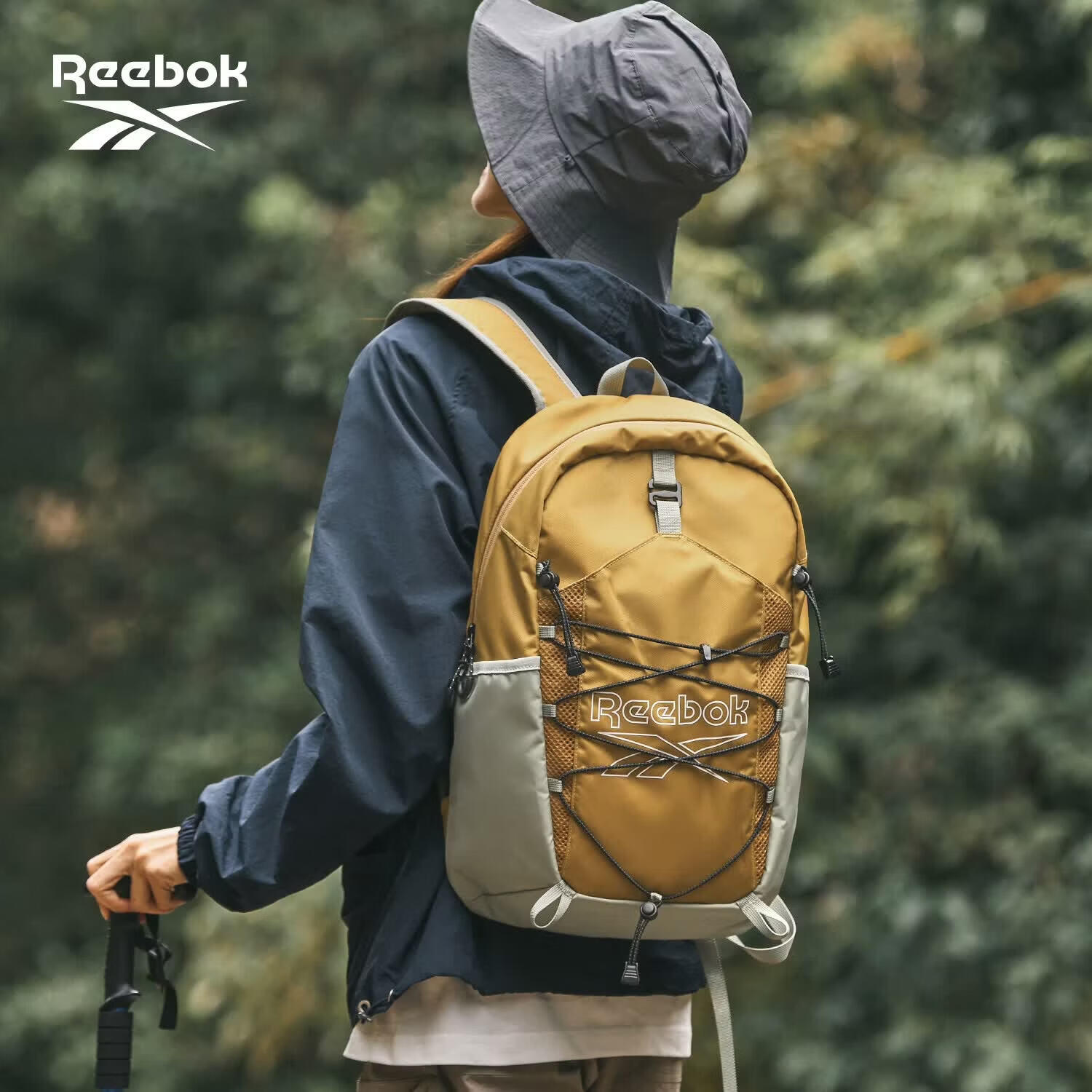 Reebok Hiking Backpack Lightweight Outdoor Sports Trail Running Bag for Men and Women - Ginger Yellow