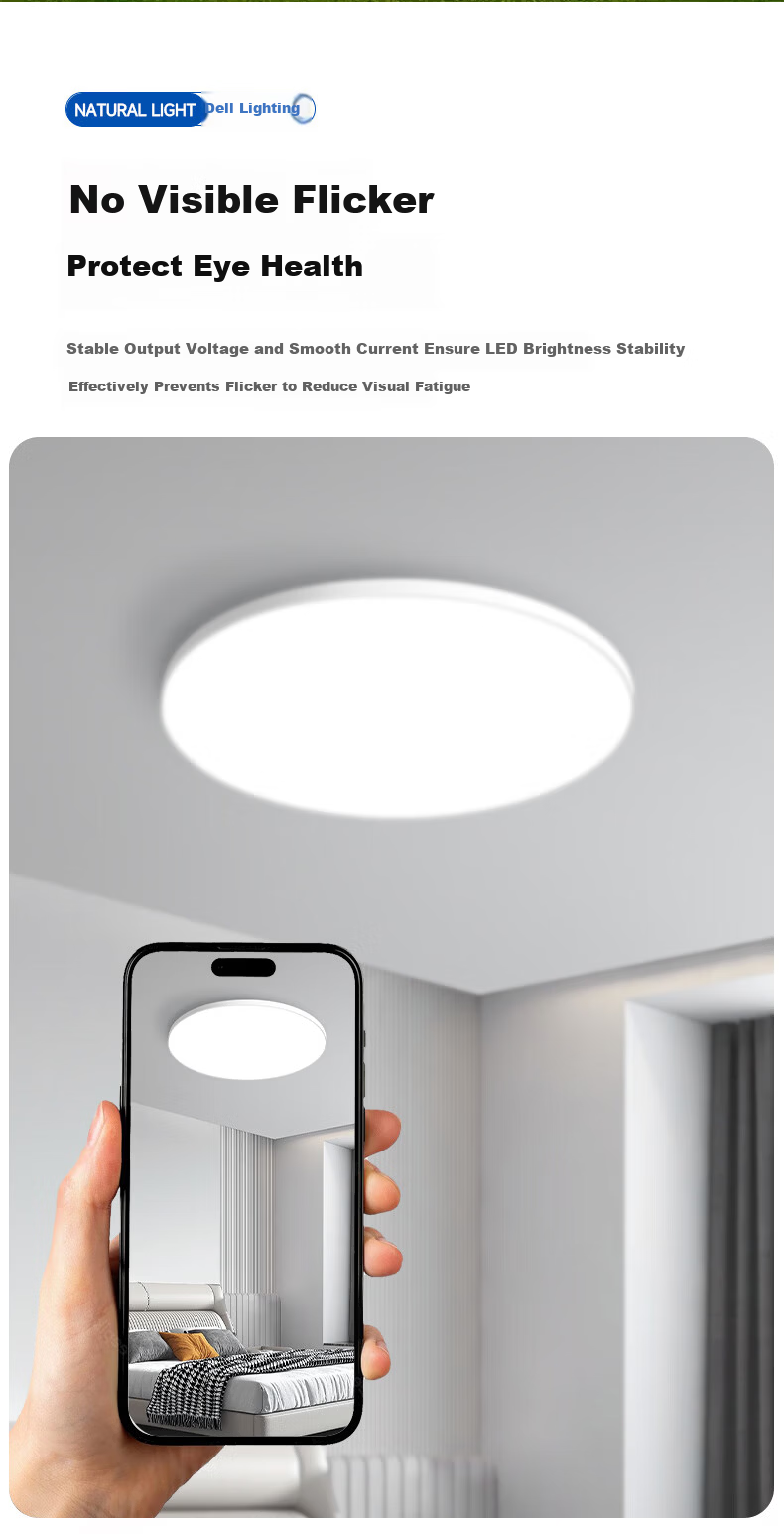 Dell Eye-Protection Ceiling Light Ultra-Thin Three-Proof Modern Minimalist Bedroom Corridor Study Guest Room Lamp Zhongshan Lighting 7
