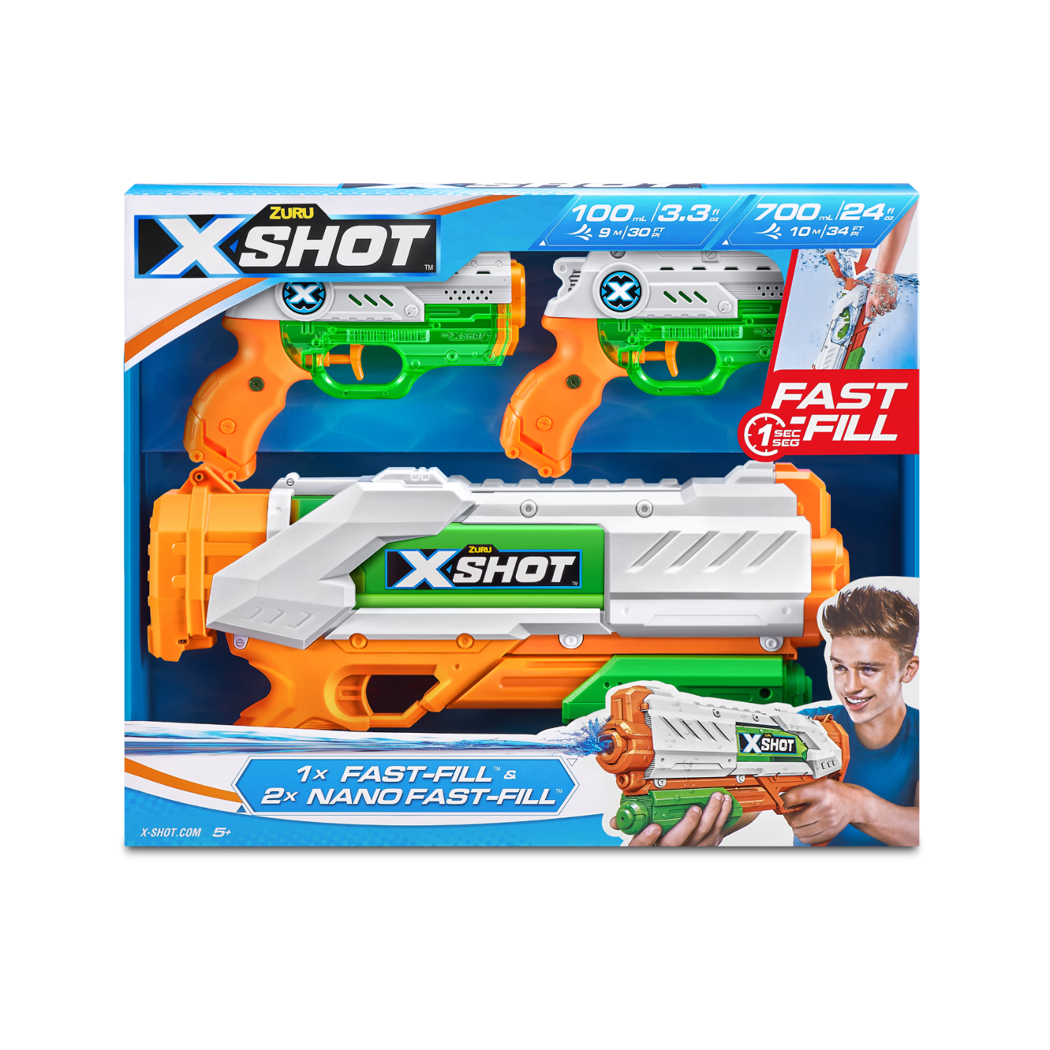 ZURU X Special Attack Giant Wave Swallower Quick-Refill Water Gun + Sneaker Small Quick-Refill Water Gun Set