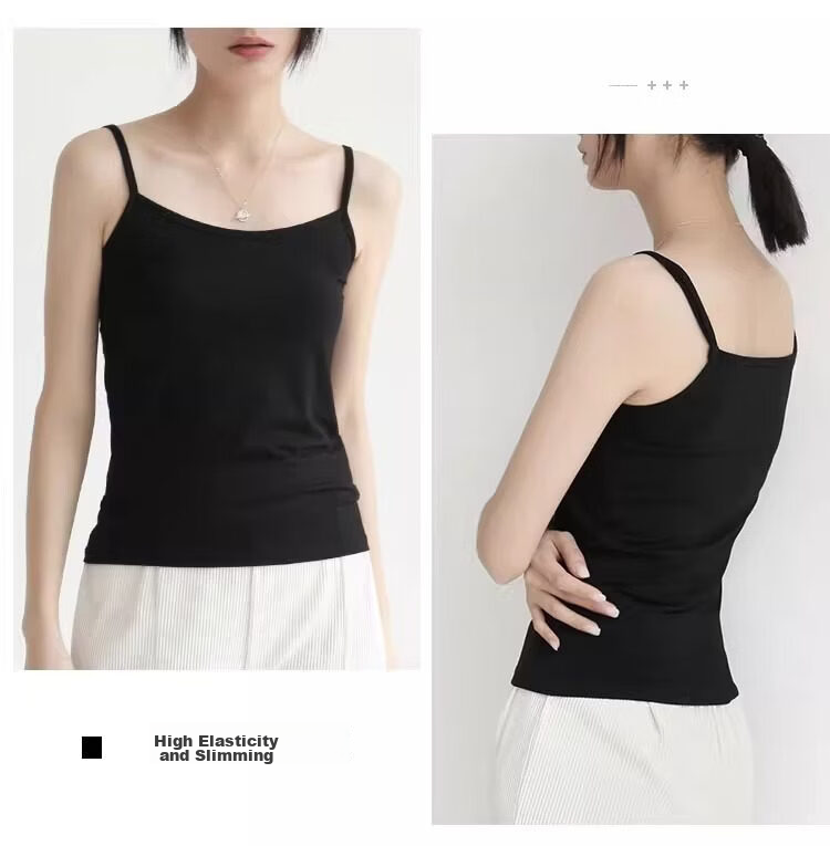 Modal Women's Slim Fit Sleeveless Camisole Tank Top Thin Layering Shirt Spring Summer M 16