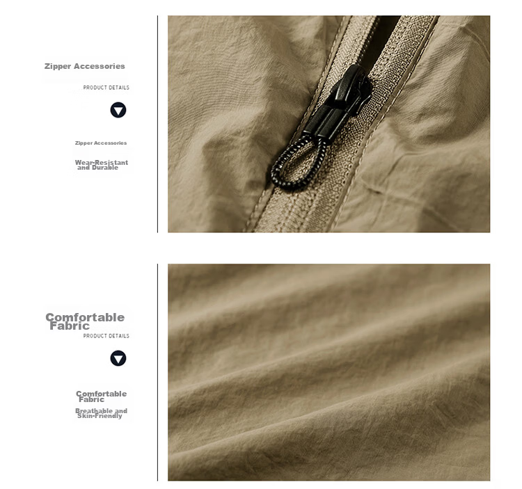TUCANO Men's Summer Sun Protection Jacket Ice Silk Skin Jacket Breathable Thin Stand Collar Quick-Dry Coat Dark Gray 4XL 20