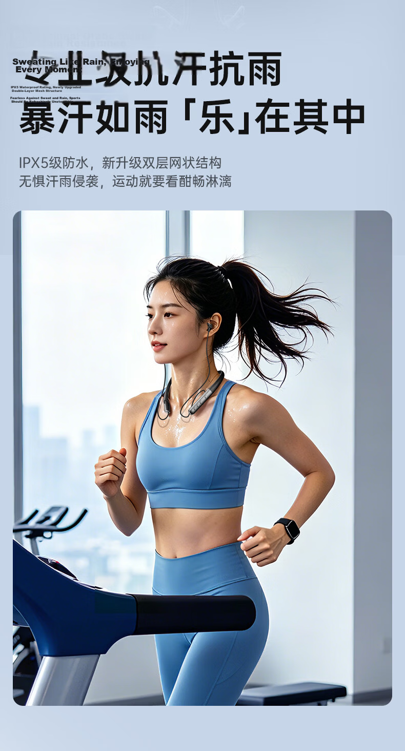 Viken 2026 Latest Model Neckband Bluetooth Earphones Semi-In-Ear Comfortable Wireless Sports Running Waterproof Long Battery Life Noise Cancelling Call Compatible with Apple Xiaomi 18