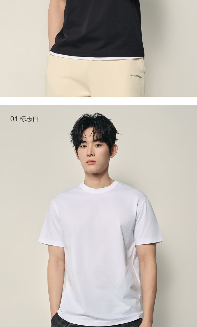 Giordano Korean Style Men's Short Sleeve T-Shirt 2026 Summer Solid Color Crew Neck Casual Top 01026528 18