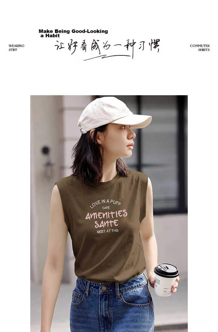 Demana [Cooling Black Technology Sorona] Summer Relaxed Fit Letter Embroidery Slimming Conceal T-Shirt for Women Premium Feel 13