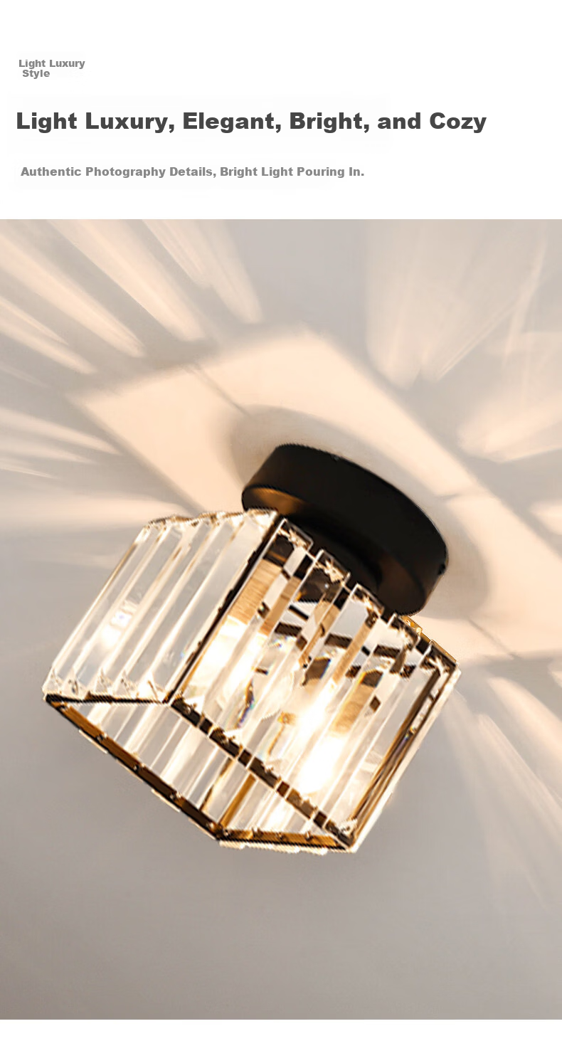 Dengling Luxury Crystal Corridor Light Simple Modern Hallway Light Entrance Round Small Light Nordic LED Ceiling Light Balcony Light 8