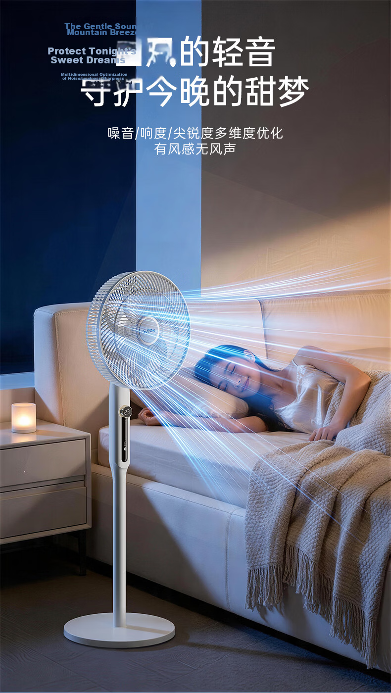 SUPOR Remote Control DC Inverter Floor Fan, Level 1 Energy Efficiency, Silent, Quiet Floor Air Circulation Fan for Home Bedroom EFP-211A-30 8