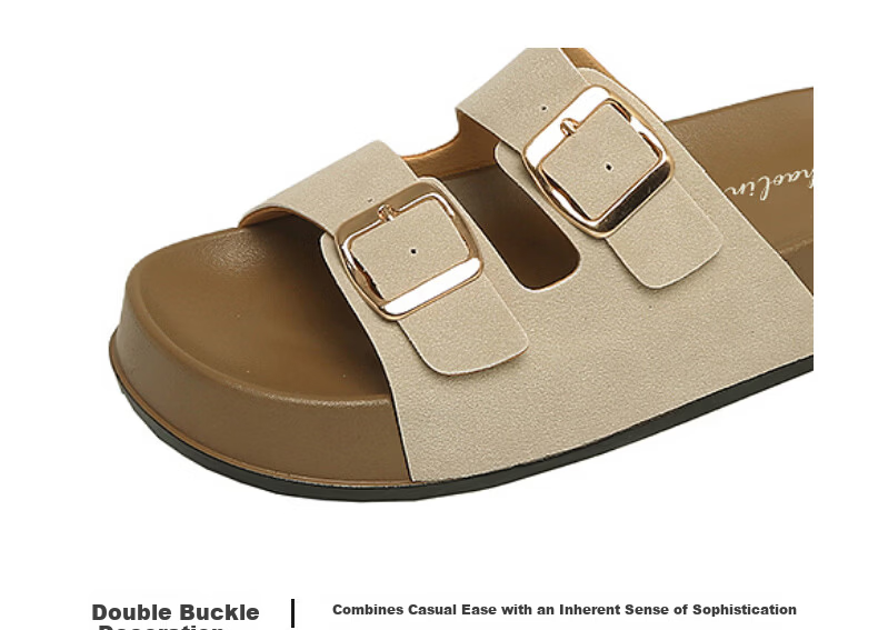 YUZHAOLIN Women's Birkenstock Style Summer Fashion Fairy Casual Thick Sole Slide Sandals 2
