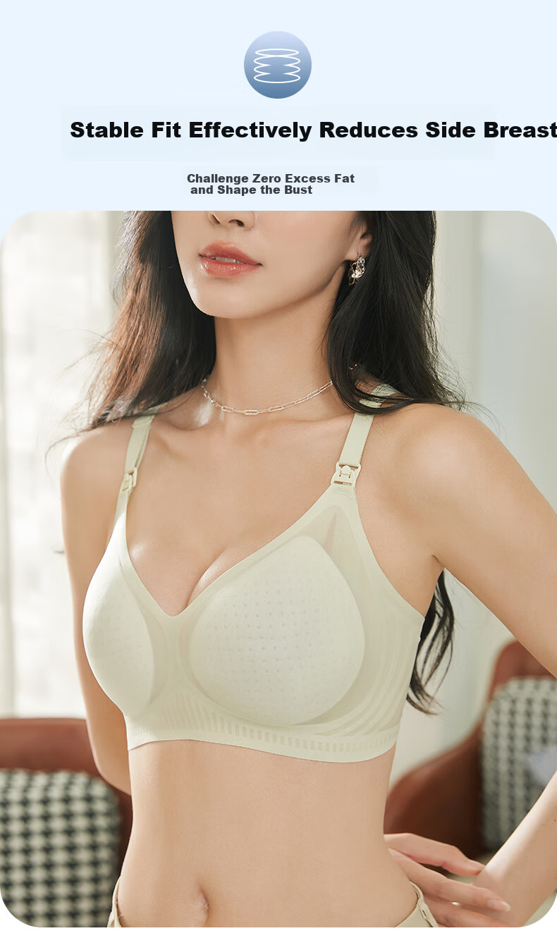 JOYNCLEON Maternity Nursing Bra Summer Thin Pregnant Women Breastfeeding Special Champagne XXL Jwx158828 10