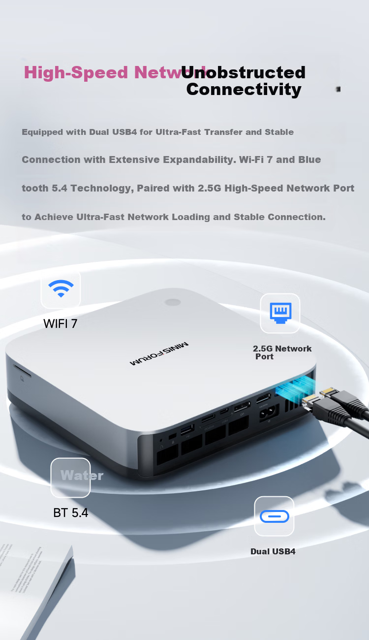 Mingfan X1 Pro-470 Flagship AMD Ryzen AI9 HX 470 AI Mini PC Desktop Mini Host Gaming Office Barebone System Without RAM and Storage 7