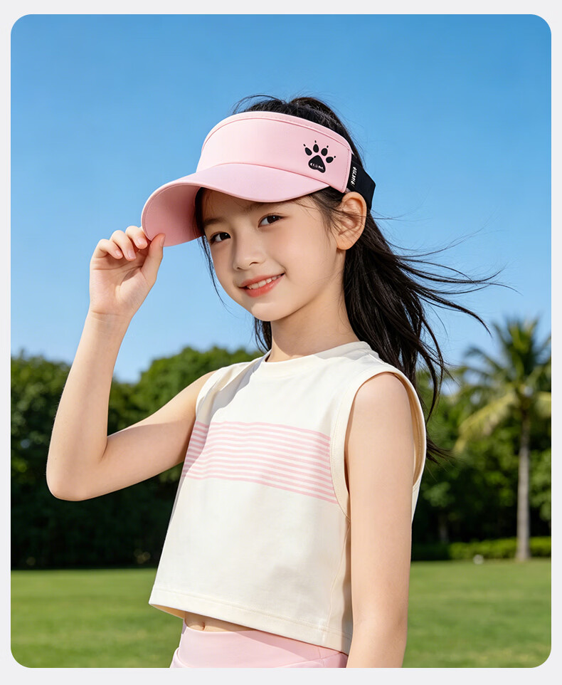 KELME Kids Sun Protection Cap Unisex Summer Sun Hat UV Protection Outdoor Sports Visor Hat 16