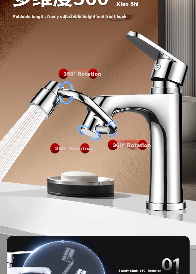 WUZORY [Germany] Faucet Extender Extension Kitchen Basin Sink Universal Rotatable Connector W137 6