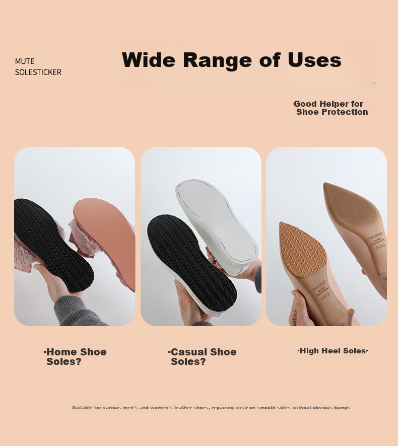 FOOTOPPO Rubber Sole Anti-Slip Patch Shoe Anti-Wear Protector High Heel Sole Sticker Sports Shoe Durable Insole Patch for Men 13