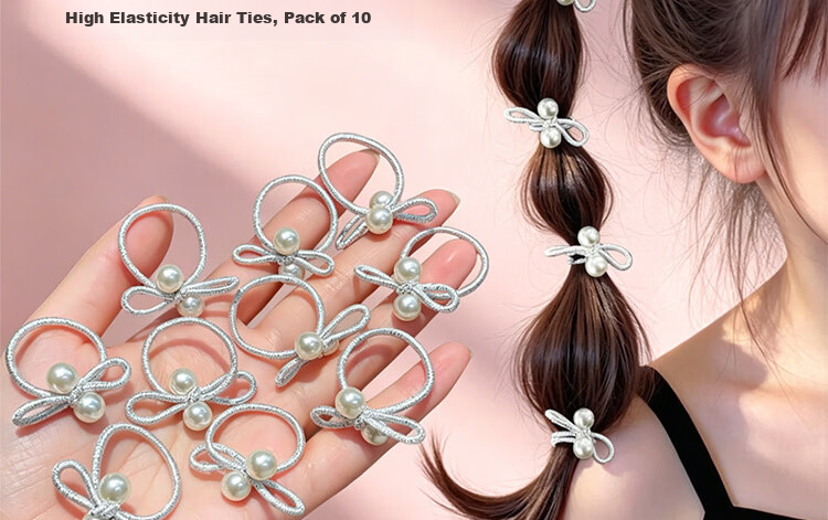 Princess Code Kids Hair Tie Girls High Elasticity Hair Band Baby Rubber Band Hair Rope for High Ponytail and Bun 2