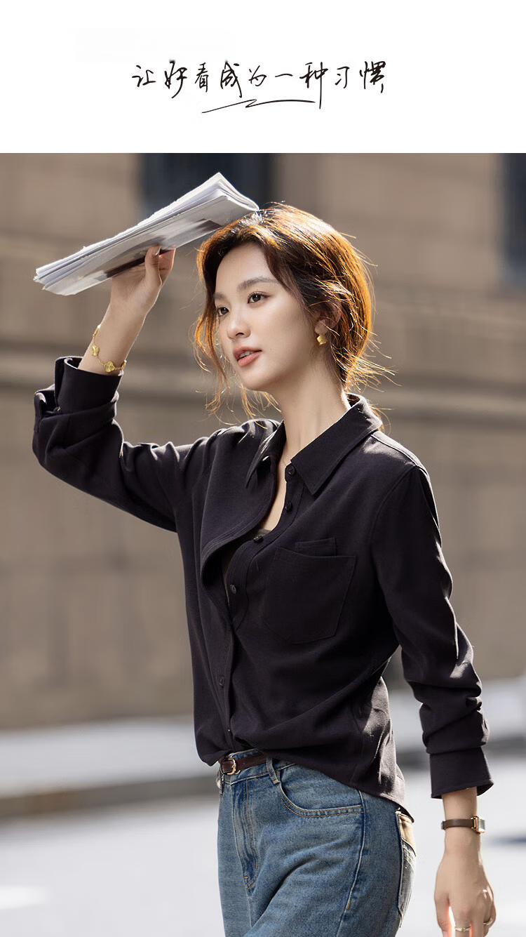 Demana Mocha Mist Winter Vintage Warm Brushed Cotton Shirt with Designed Pockets Loose Fit Women's Top 1
